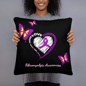 Butterfly Fibromyalgia Awareness Pillow
