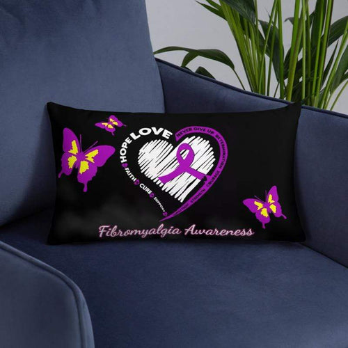 Butterfly Fibromyalgia Awareness Pillow