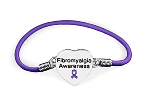 Fibromyalgia Awareness Heart Stretch Bracelet