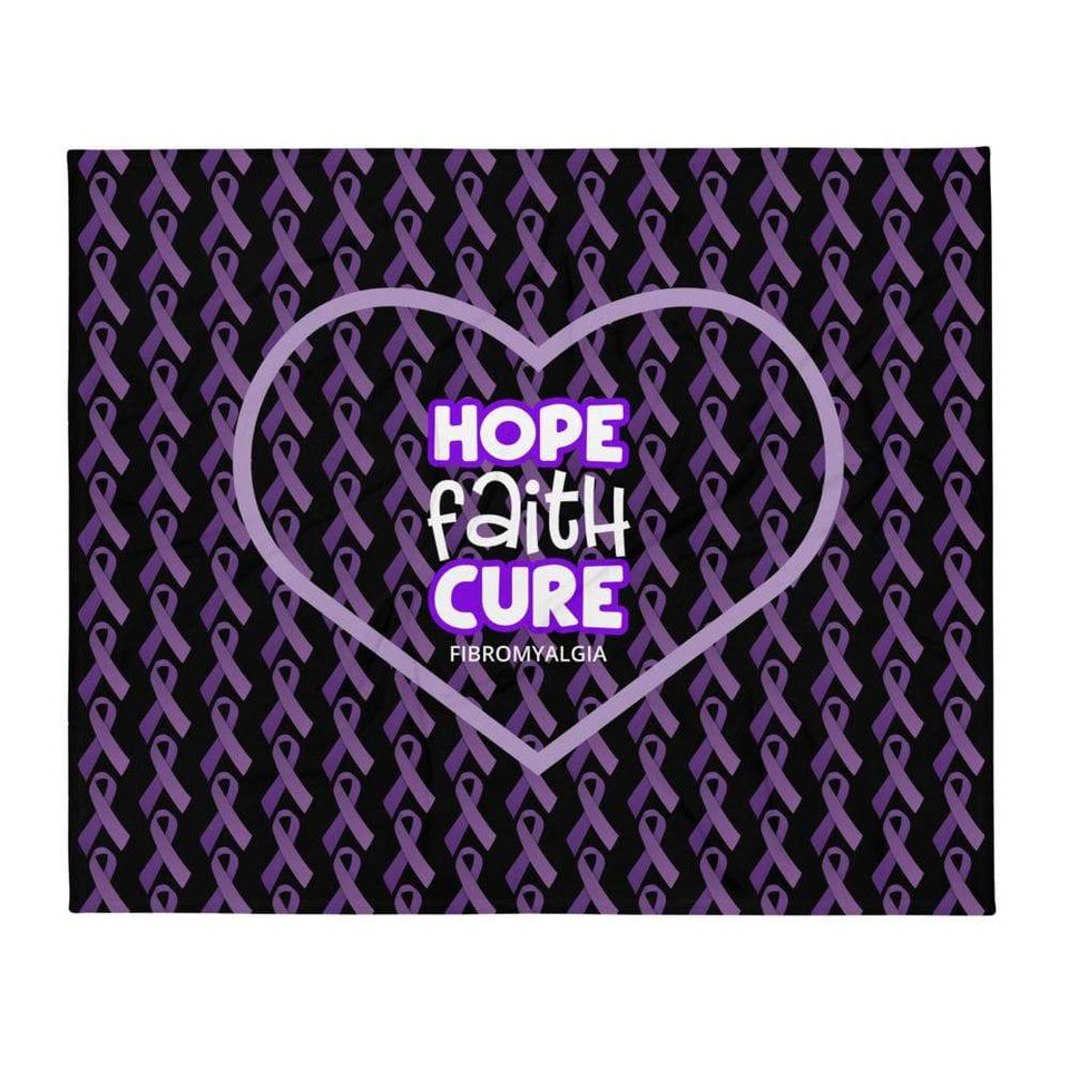 "Hope Faith Cure" Fibromyalgia Throw Blanket