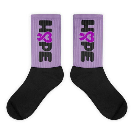 "Hope" Purple Ribbon Awareness Socks