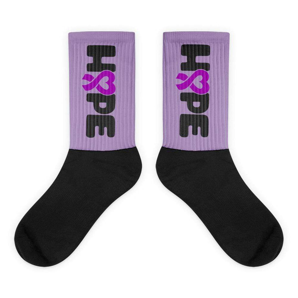 "Hope" Purple Ribbon Awareness Socks