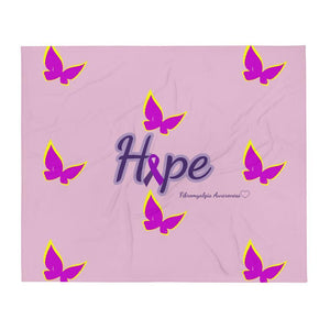 "Hope" Purple Ribbon Fibromyalgia Throw Blanket