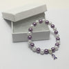 Purple Ribbon Beaded Fibromyalgia Awareness Bracelet