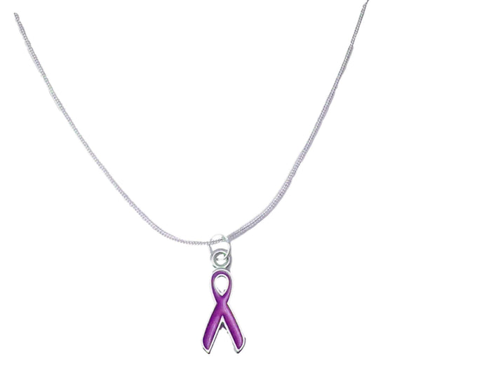 Purple Ribbon Fibromyalgia Necklace