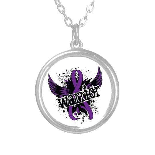 Purple Ribbon Fibromyalgia Warrior Necklace