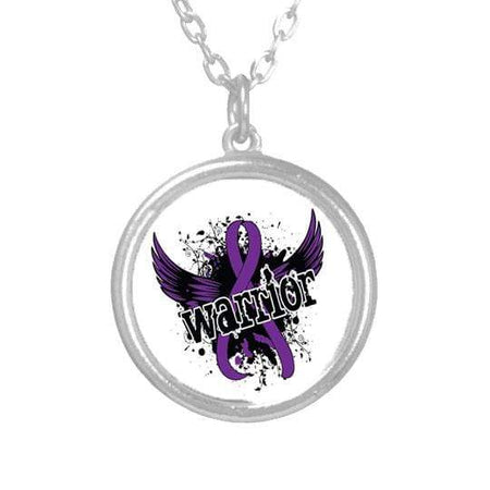 Purple Ribbon Fibromyalgia Warrior Necklace