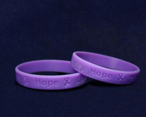 Fibromyalgia Purple Ribbon Silicon Wristbands