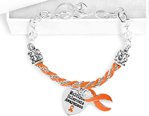 M.S. Orange Ribbon Partial Rope Bracelet