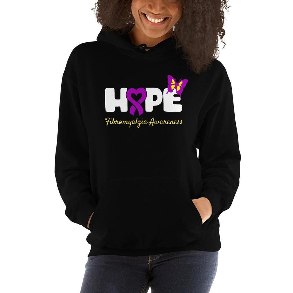 "Hope" Purple Heart Ribbon FIbromyalgia Hoodie