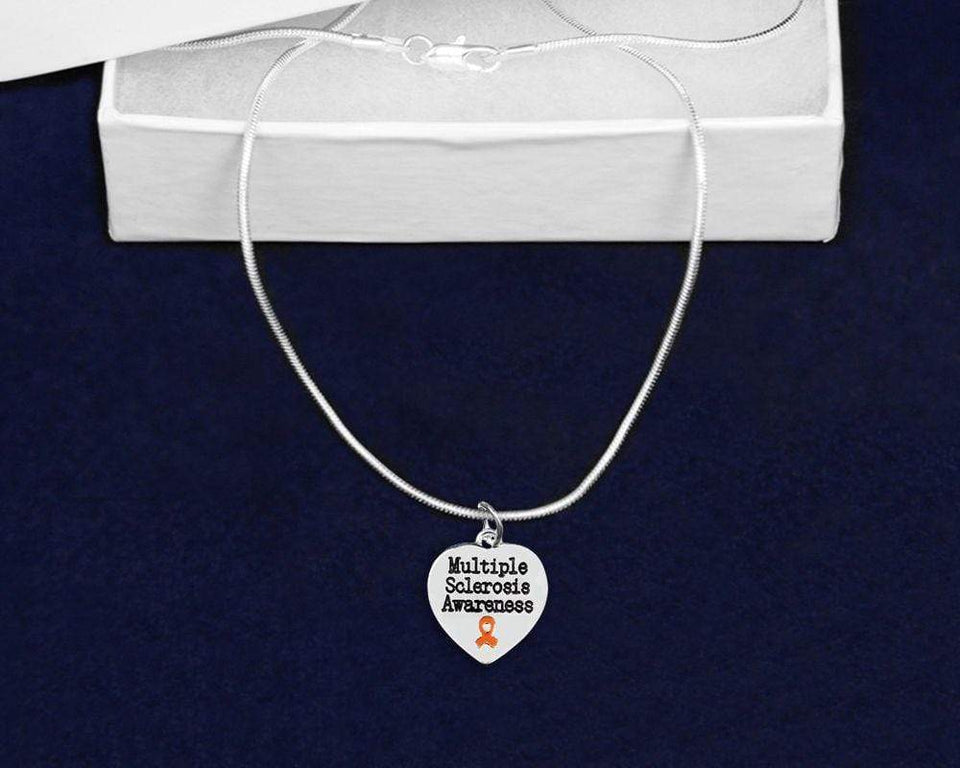 Multiple Sclerosis Awareness Heart Necklace