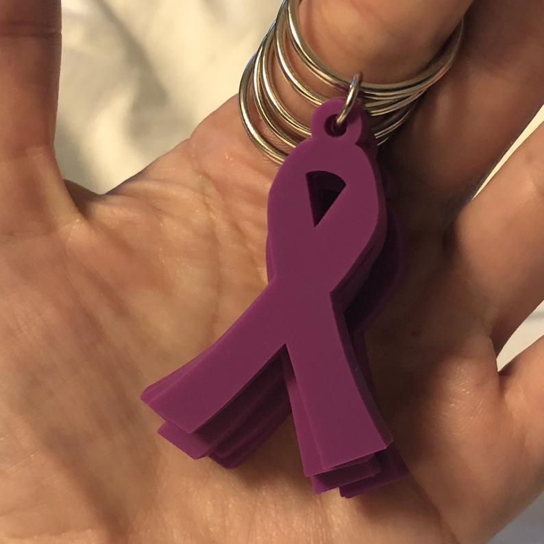 Purple Ribbon Fibromyalgia Keychains The Awareness Expo