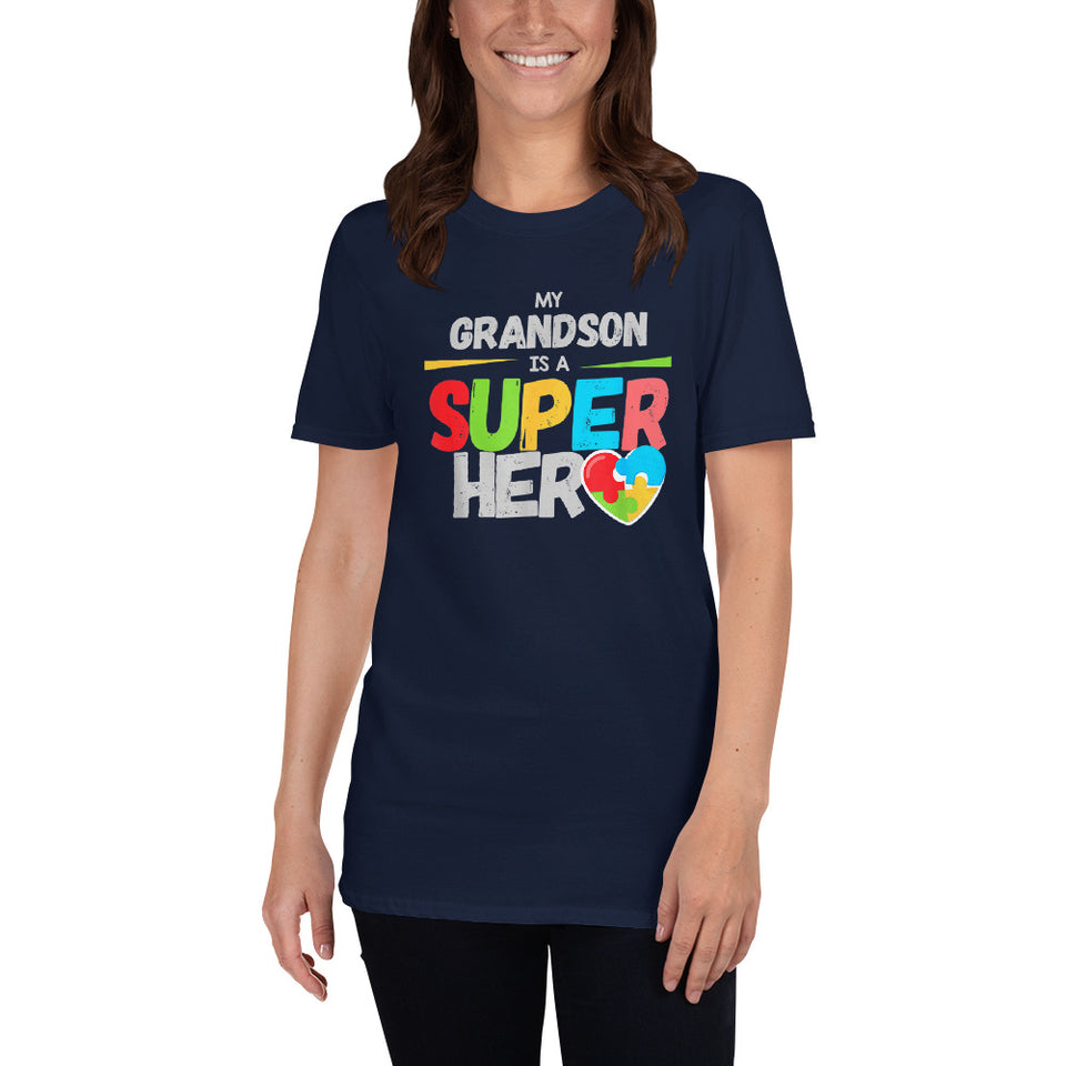 "Grandson Is A Super Hero" Autism Awareness T-Shirt