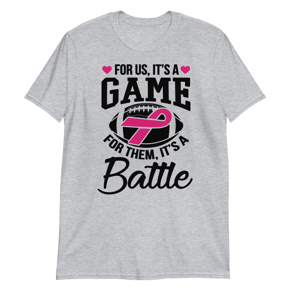 For Us... Pink Ribbon Football Battle T-Shirt