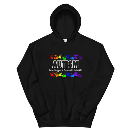 Autism Love, Support, Advocate, Educate Hooded Sweatshirt