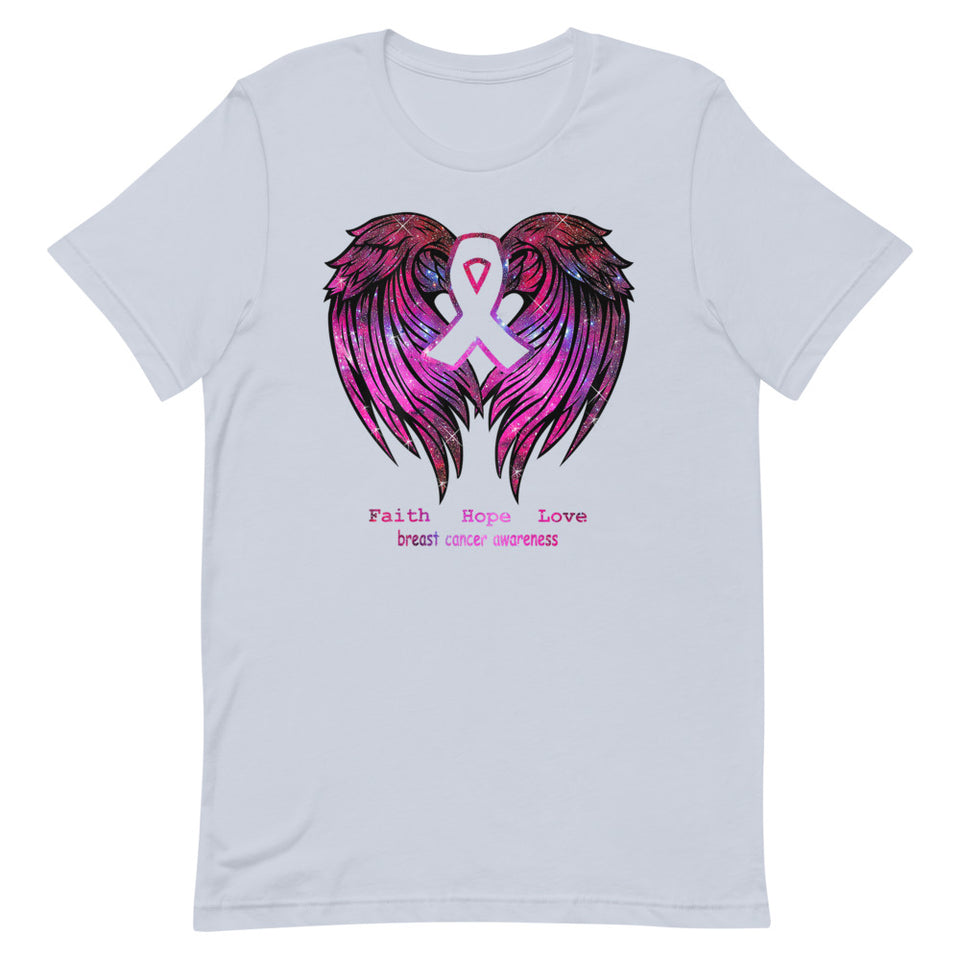 "Hope Faith Love" Breast Cancer Awareness T-Shirt