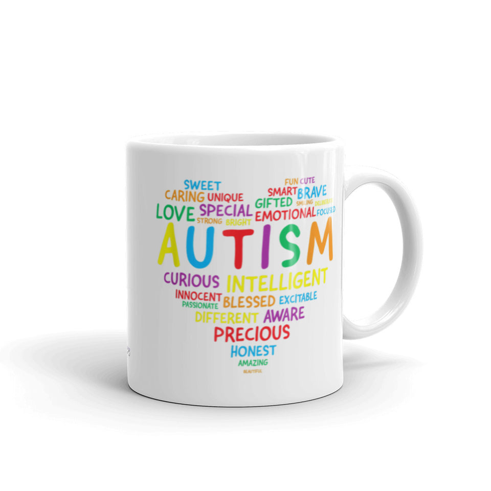 Autism Awareness Heart Glossy Mug