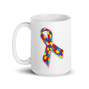 Autism Awareness Heart Glossy Mug
